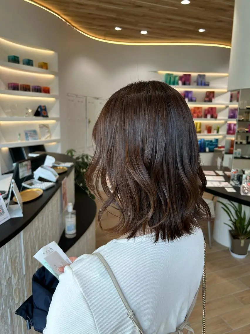ミディアム カラー カット ヘアカラー トリートメント ナチュラル艶カラー 🤎maoのヘアスタイル