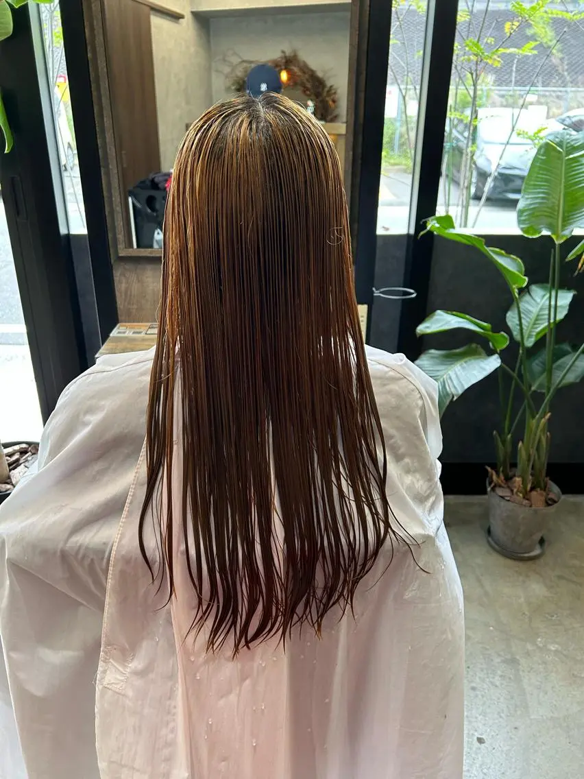 ロング カラー カット ヘアカラー トリートメント Haru/THREE …by velvetのヘアスタイル