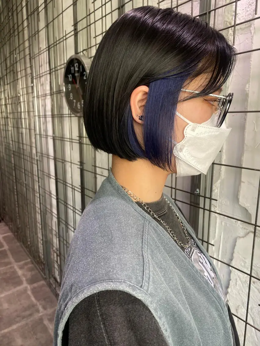 カラー ブルーカラー ブルーラベンダー ラベンダーカラー ヘアカラー AYANE 韓国ヘア /レイヤーカットのヘアスタイル