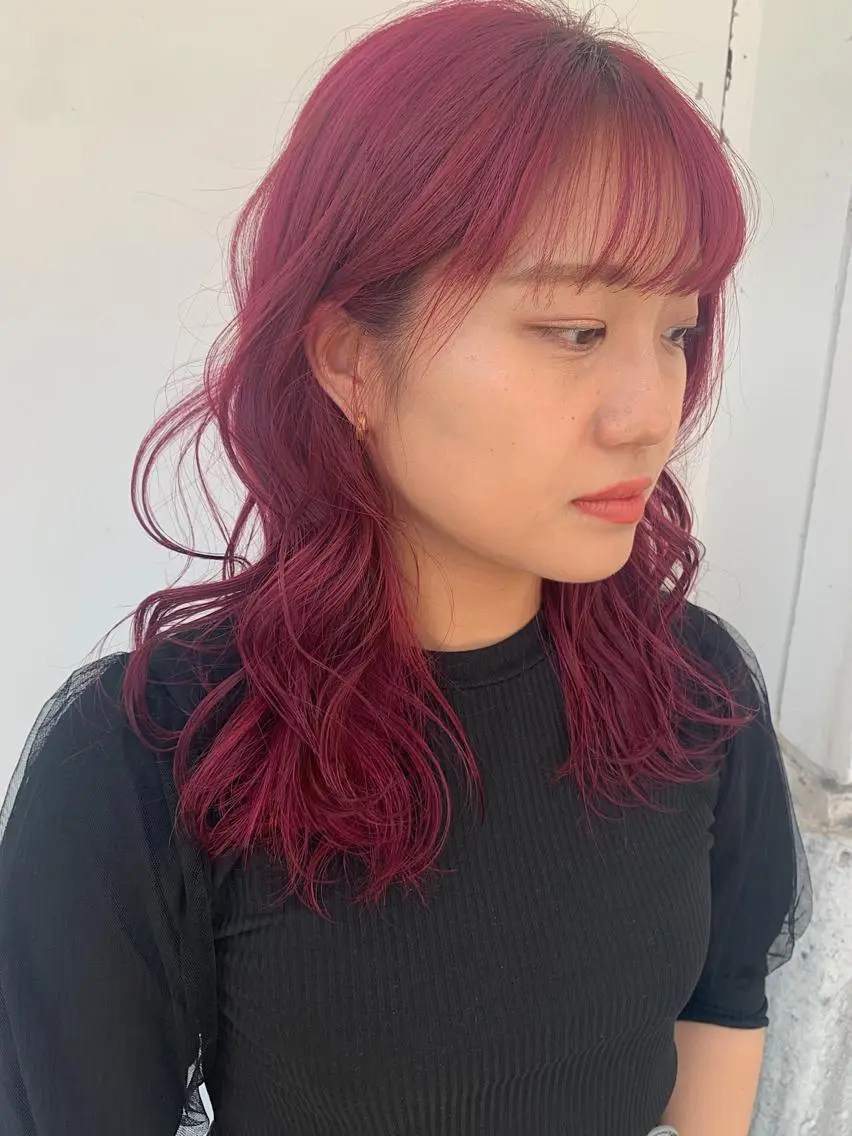 セミロング カラー カシス ピンクカラー ヘアカラー m ā l o.🌷 サカモトマイコのヘアスタイル