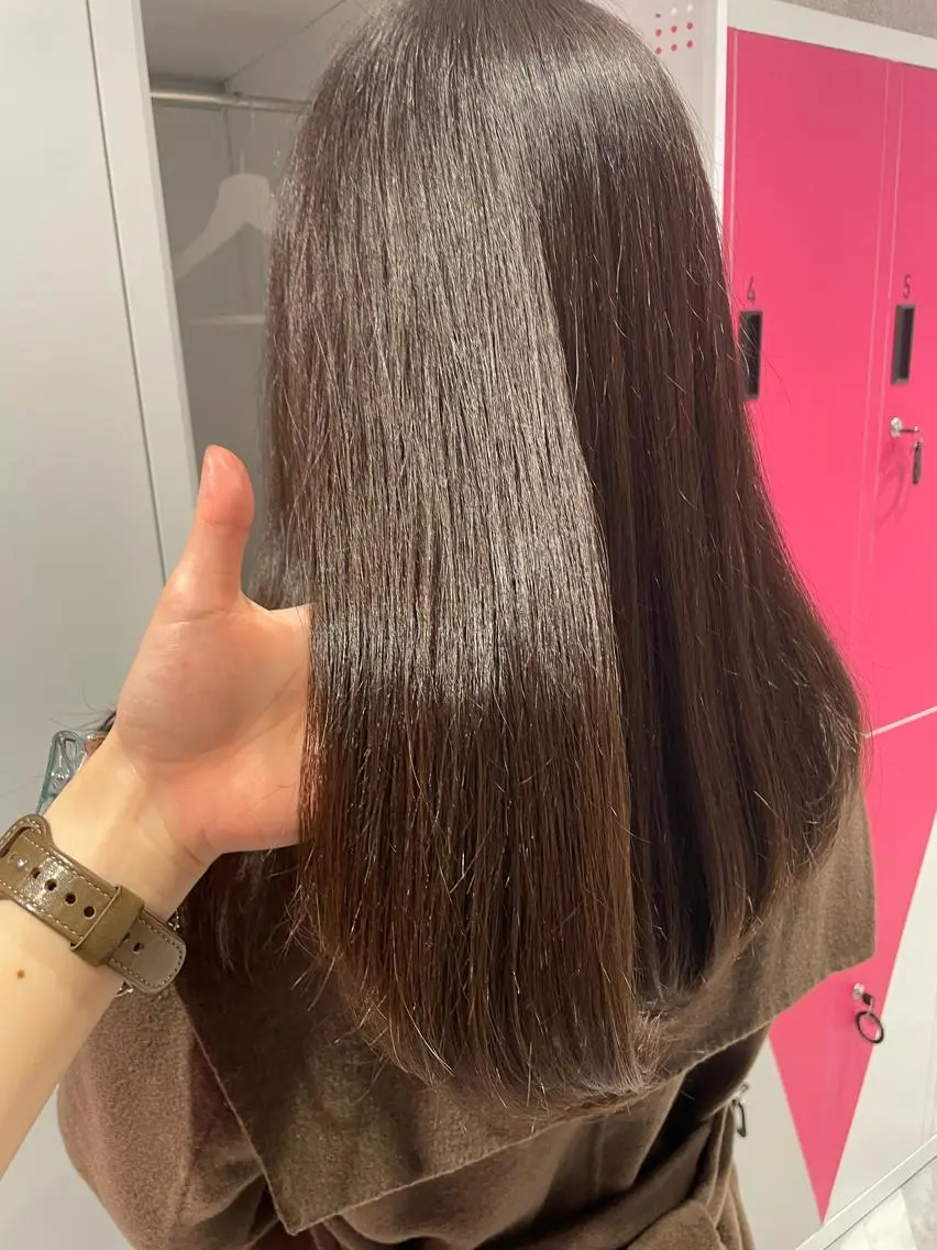 ロング カラー 黒髪 ブルーカラー ブルーブラック 透明感カラー グレージュ 藤本 夢@yummekunのヘアスタイル