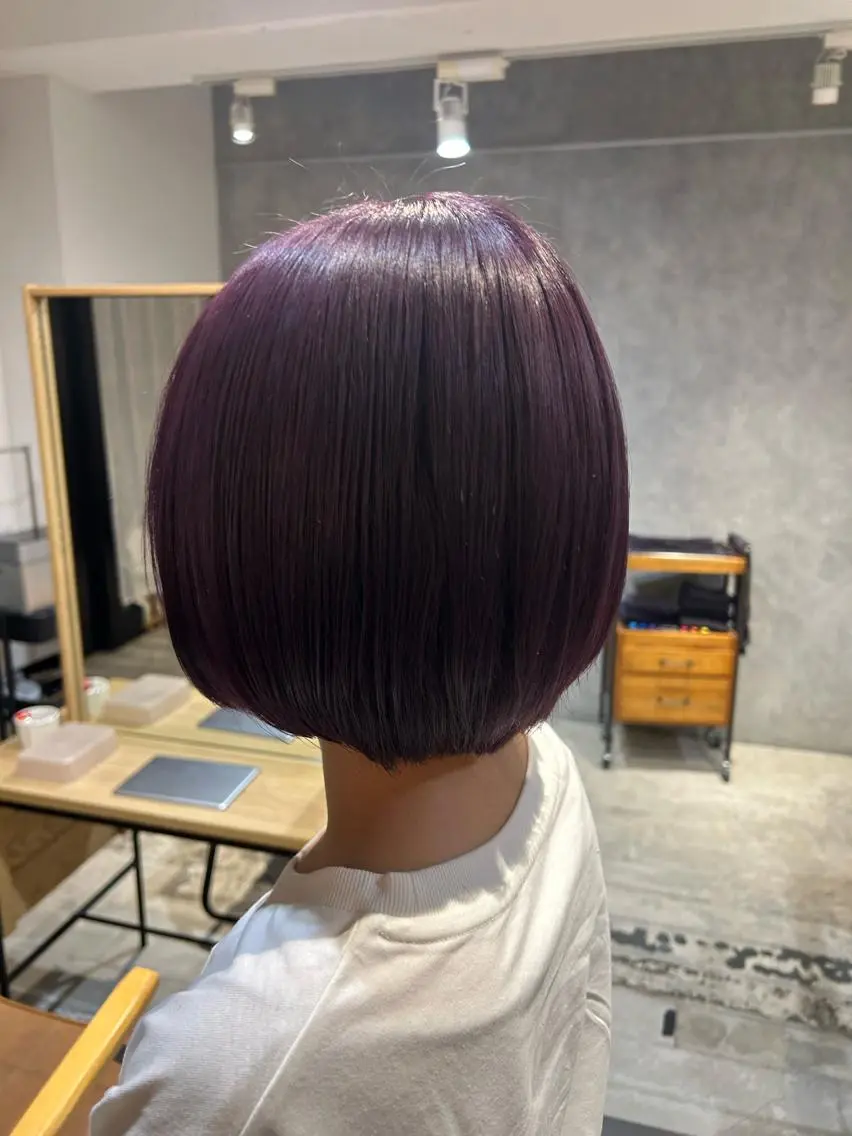 ショート パープルカラー ショートヘア Romy まるのヘアスタイル