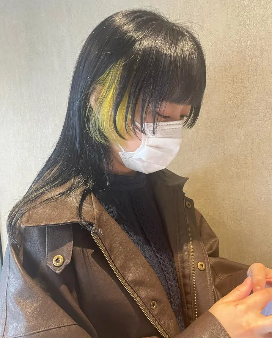 ロング カラー 顔まわりレイヤー レイヤーカット さと ちはるのヘアスタイル