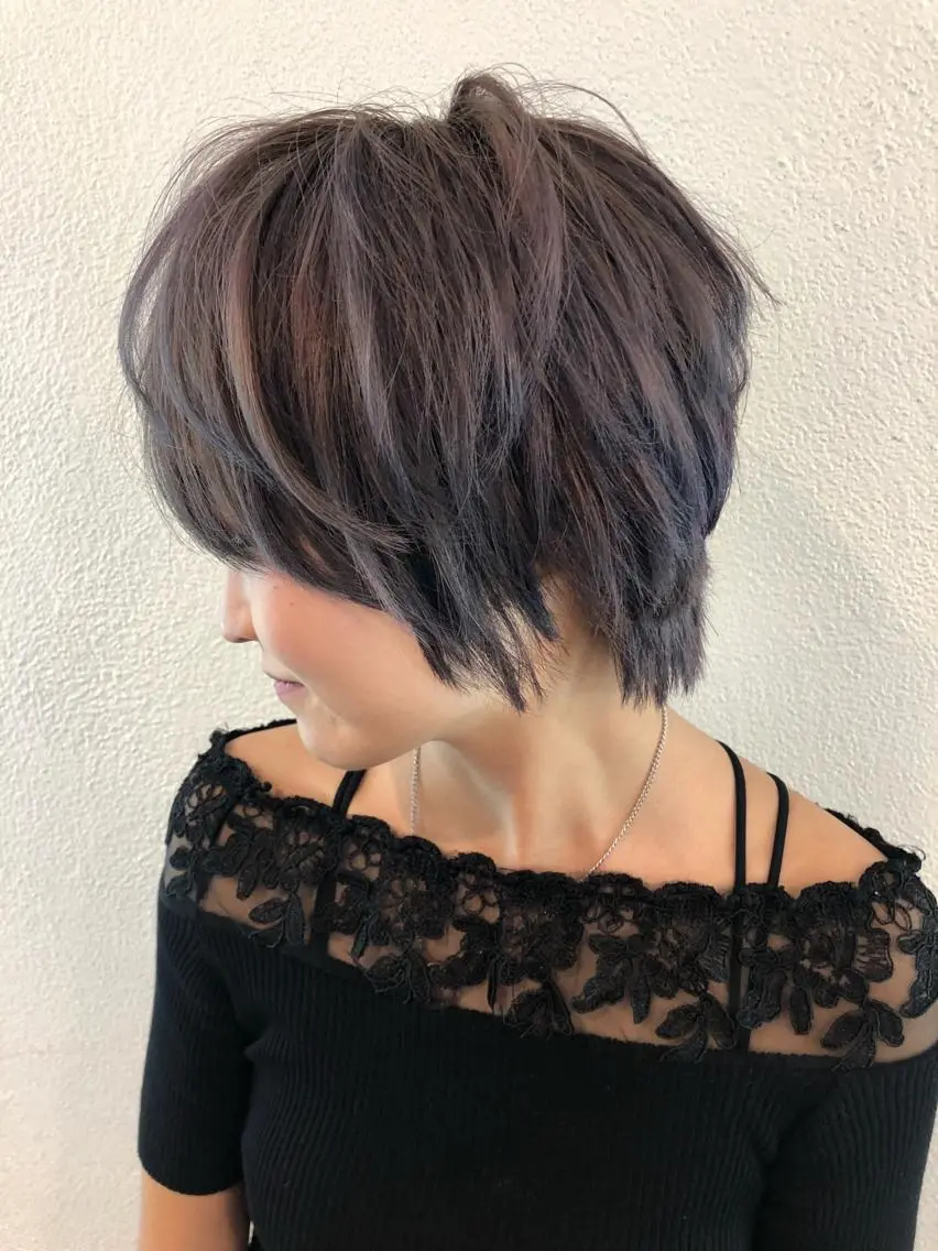 ショート カラー ラベンダーカラー ラベンダーグレー ショートヘア 髪質改善特化【荻窪】 RYOTOのヘアスタイル