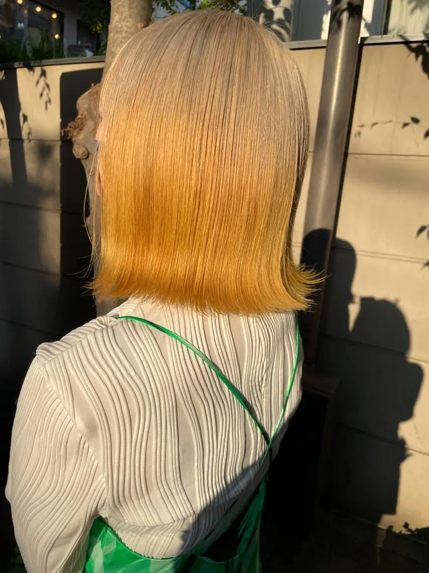 ミディアム カラー ヘアアレンジ ブリーチ satsuki 暖色・ブラウンカラーのヘアスタイル