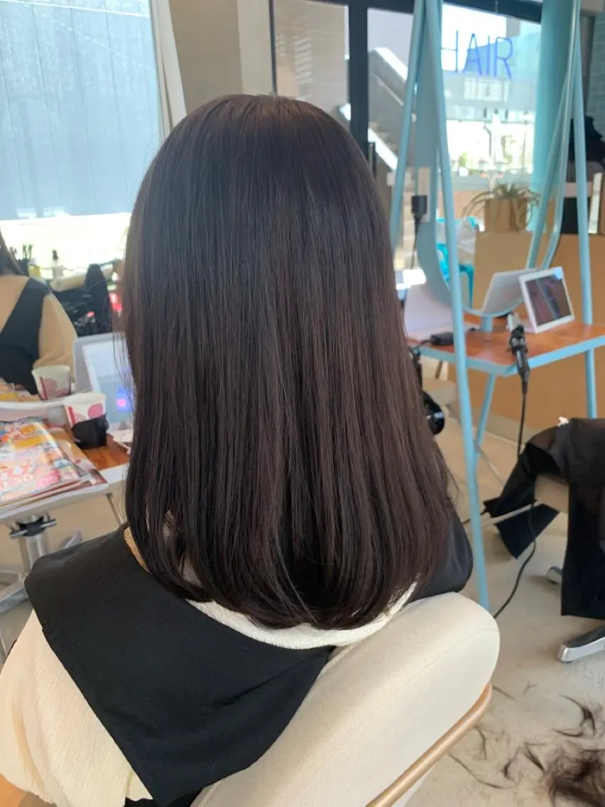 ミディアム カラー カット ヘアカラー トリートメント 北川 拓也のヘアスタイル