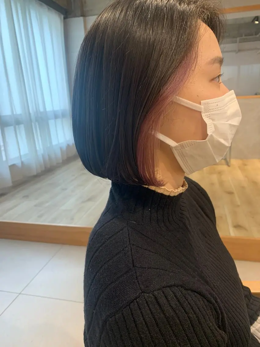 カラー ベージュカラー インナーカラー ピンクカラー ピンクベージュ rio .のヘアスタイル