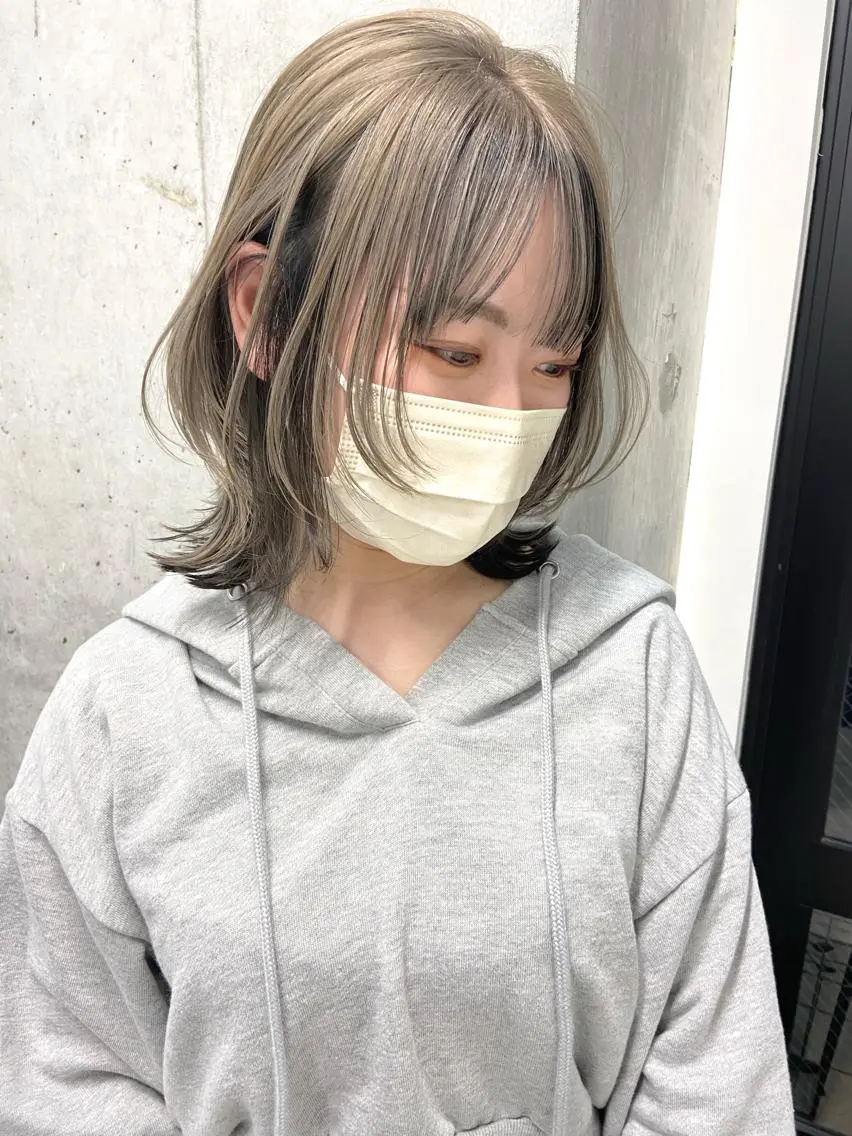 ミディアム カラー デザインカラー ダブルカラー Amelie yunのヘアスタイル
