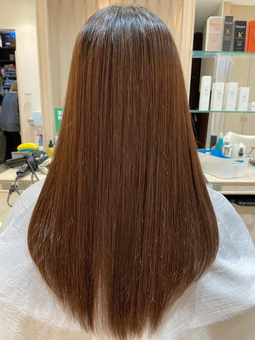 ロング 縮毛矯正 カジサ ケイコのヘアスタイル