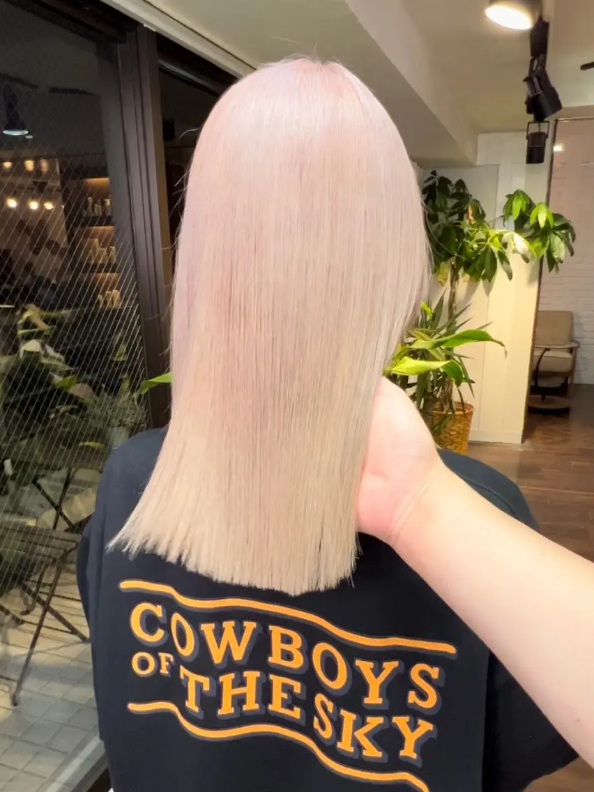 セミロング カラー ベージュカラー ブリーチ ダブルカラー ハイトーンカラー イルミナカラー 🧡色落ちまで2度 楽しめる🧡ヨシキのヘアスタイル