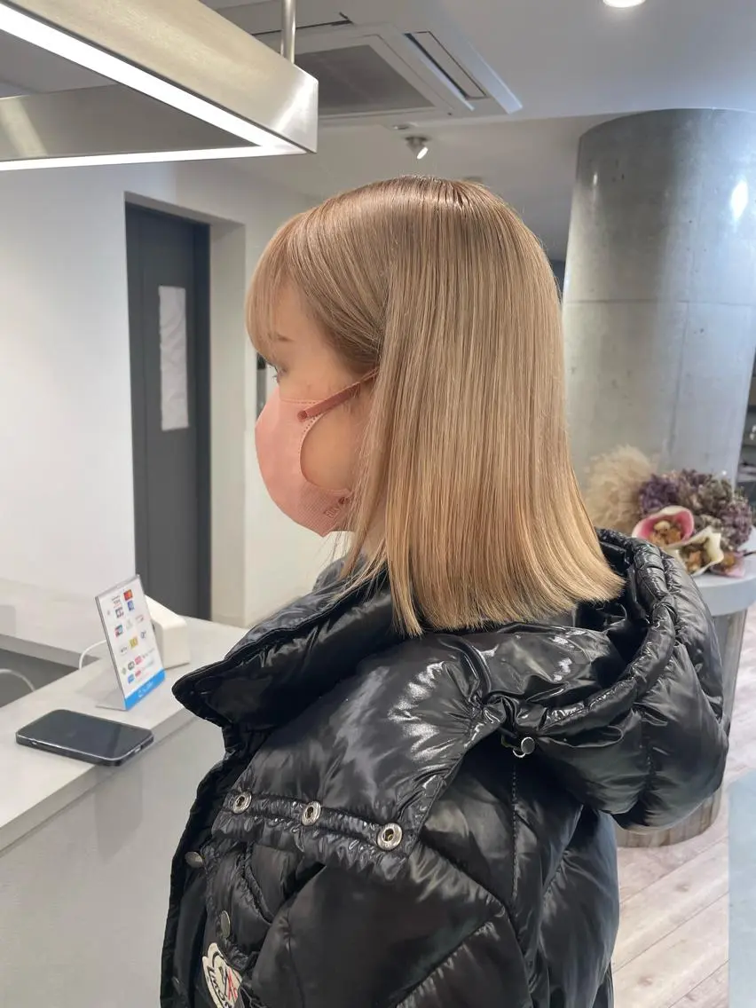 セミロング ヘアカラー トリートメント ♡似合わせハイトーン ♡maiのヘアスタイル