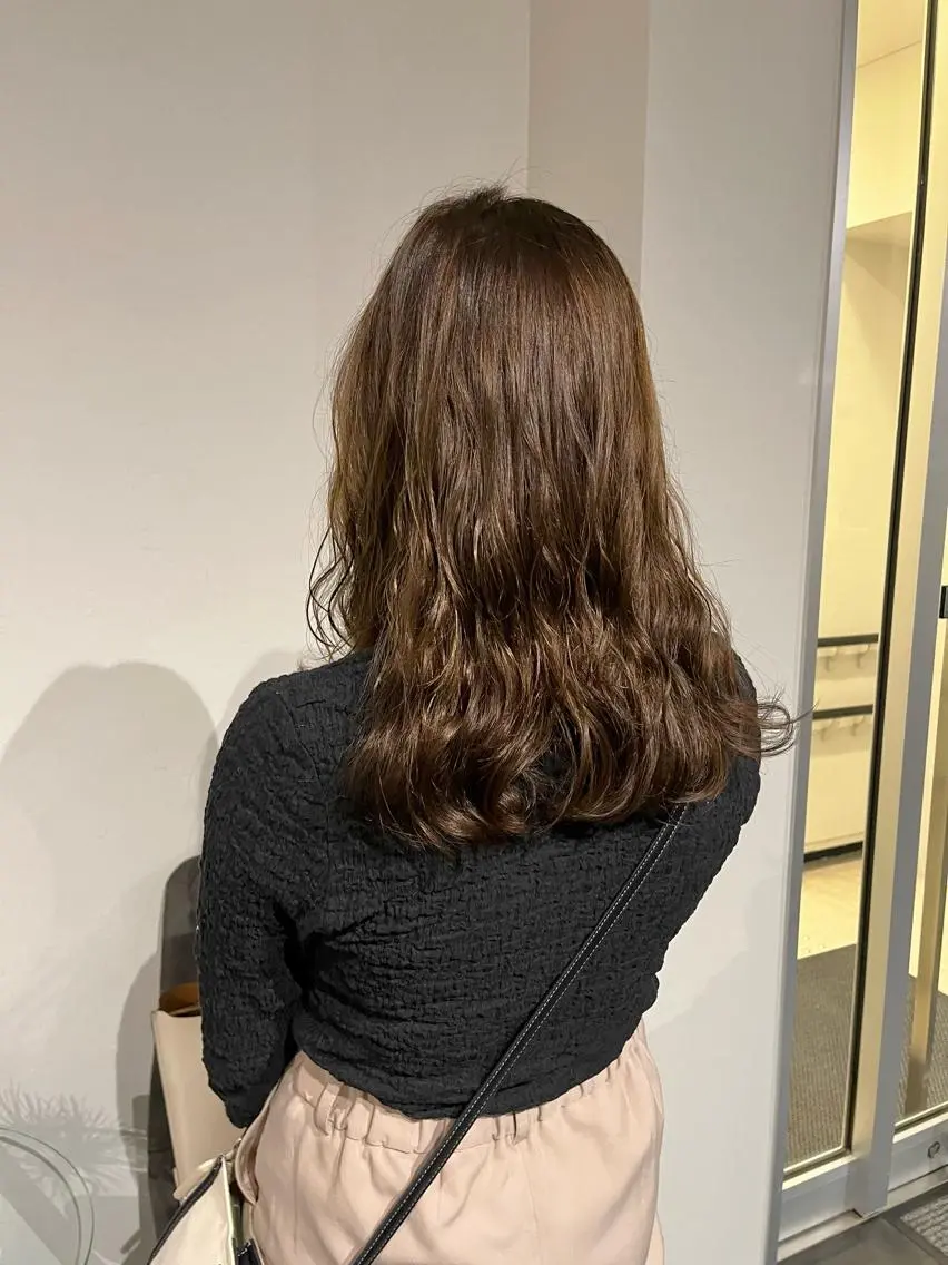 セミロング カラー セミロングパーマ ベージュカラー ブリーチ 透明感カラー イルミナカラー ヘアカラー トリートメント ショート/パーマ/ カラー/FUKOのヘアスタイル