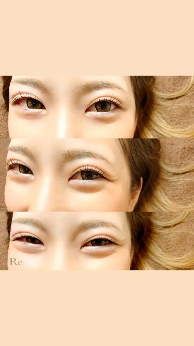 マツエク・マツパ 目尻長め ナチュラル 一重×まつ毛パーマ Lash Re：のマツエク・マツパデザイン