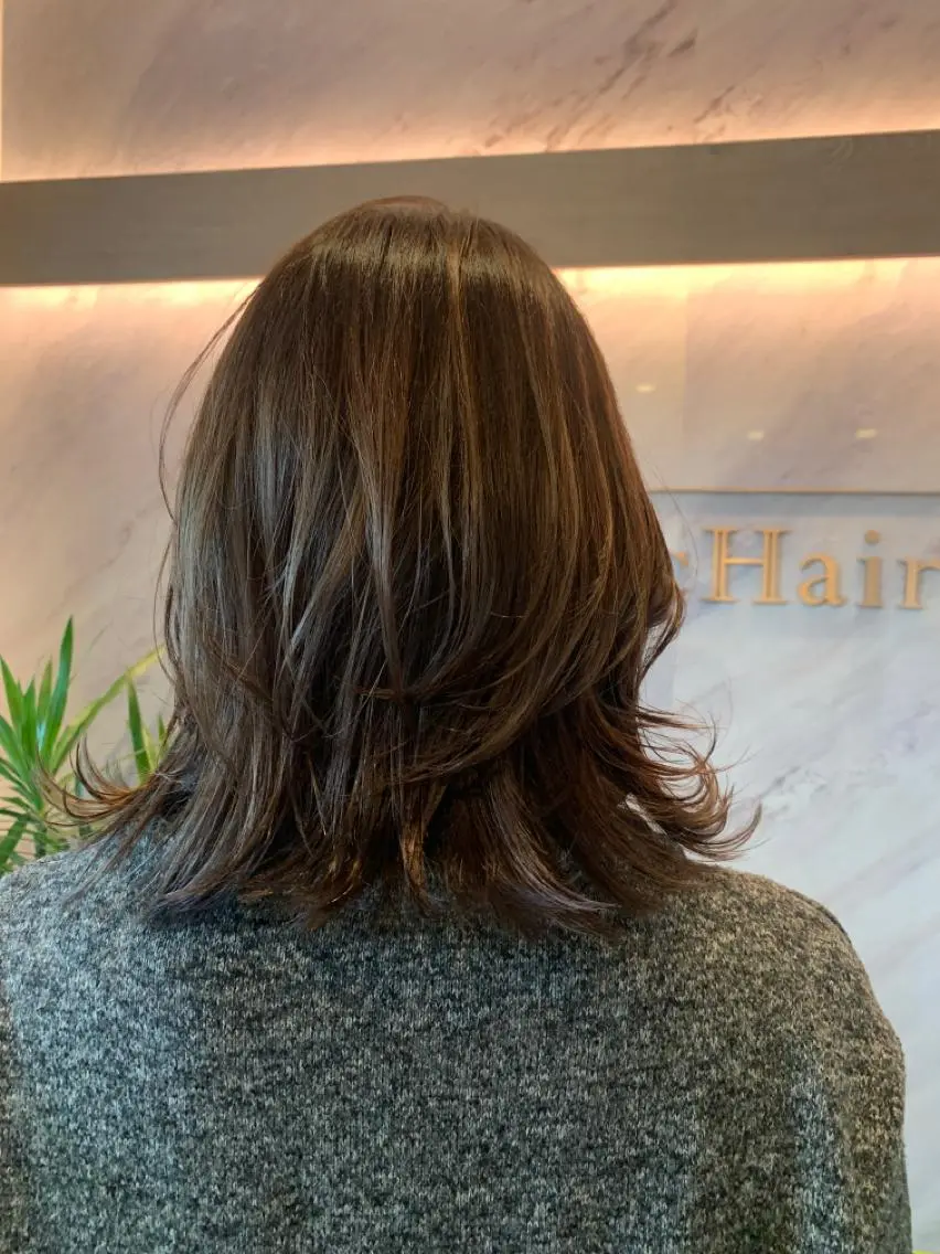 ミディアム カット ヘアカラー トリートメント 永田 よしはるのヘアスタイル