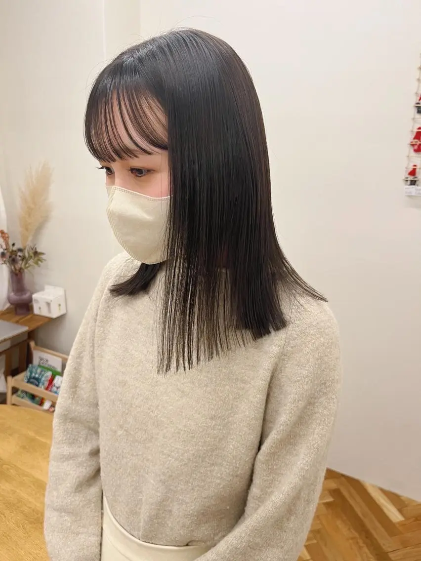 ミディアム カラー カット 西山 紗耶香🪽 透明感カラー/ボブのヘアスタイル