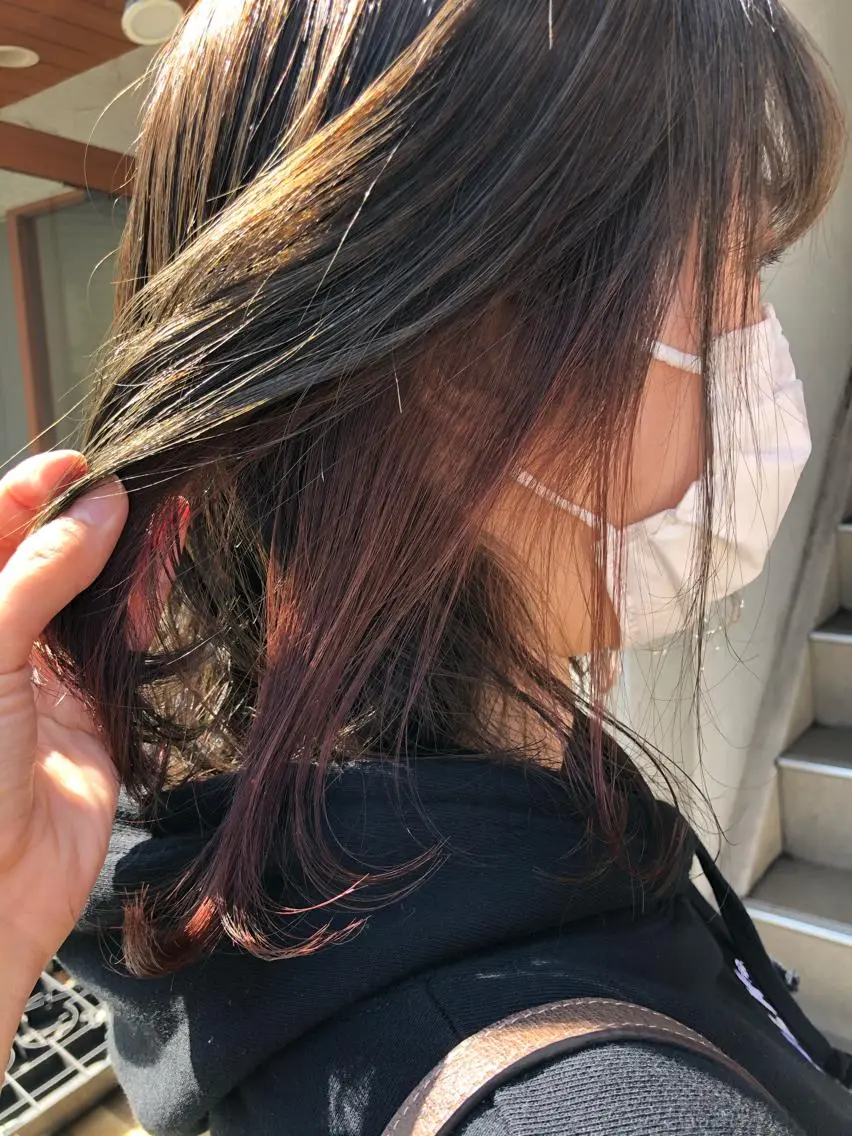 ミディアム カット ヘアカラー 國次 夕貴のヘアスタイル