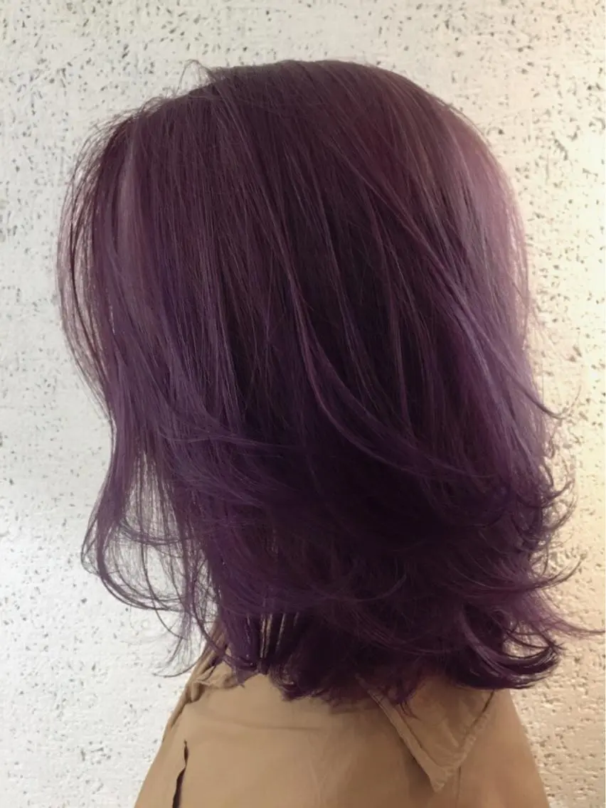 ミディアム カラー ヘアアレンジ ブリーチ ピンクカラー ピンクパープル パープルカラー ヘアカラー トリートメント ヘアセット ✨ハイクオリティ✨ 山本香也のヘアスタイル