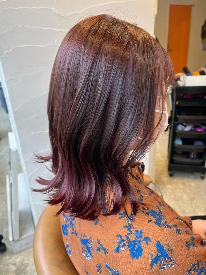 ミディアム カラー ヘアカラー トリートメント うしだ かおるのヘアスタイル