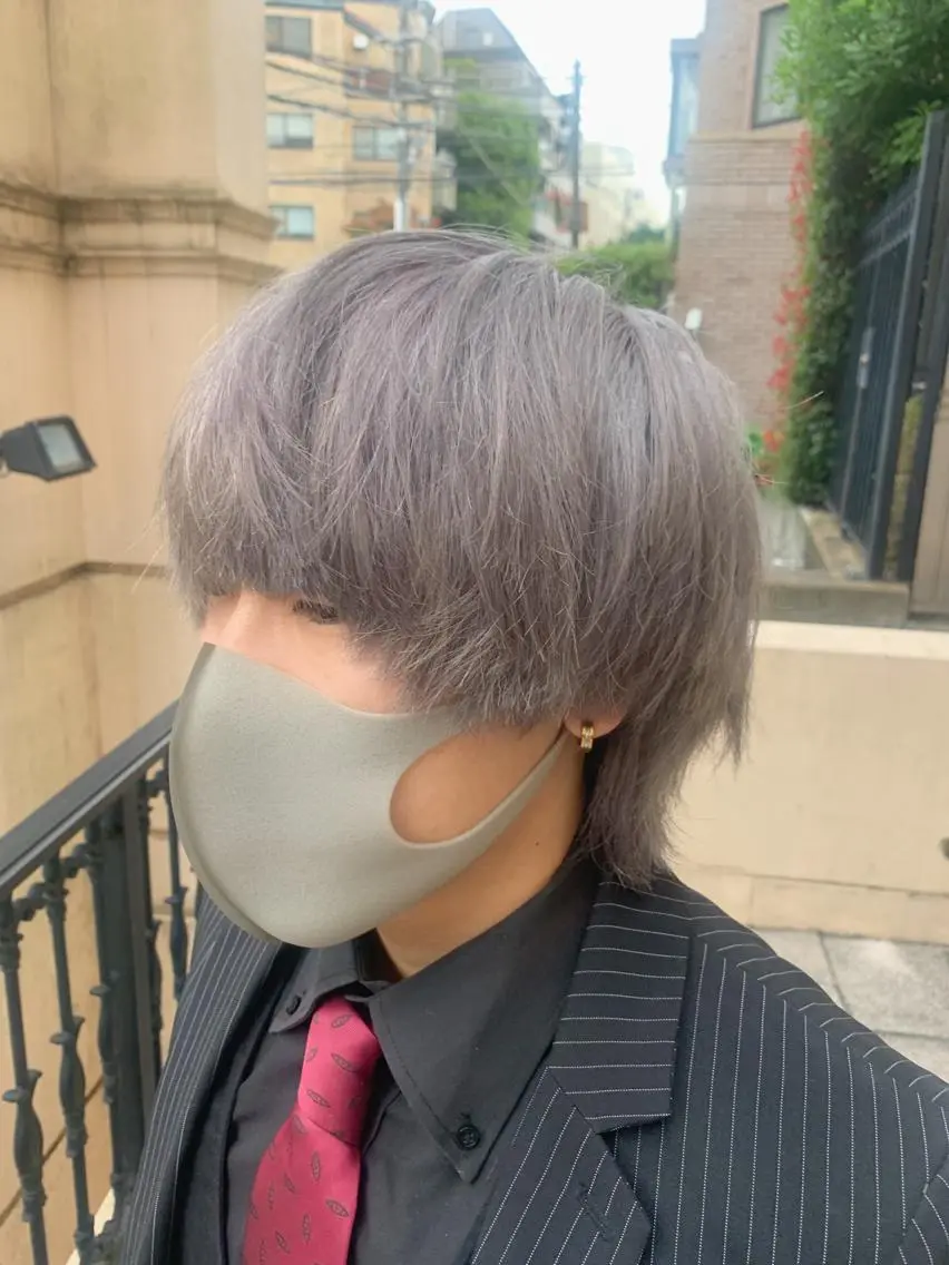 ミディアム カラー メンズ メンズブリーチ ブリーチ カット ヘアカラー 🌿パーマ大好評 メンズ特化🌿ワタルのヘアスタイル