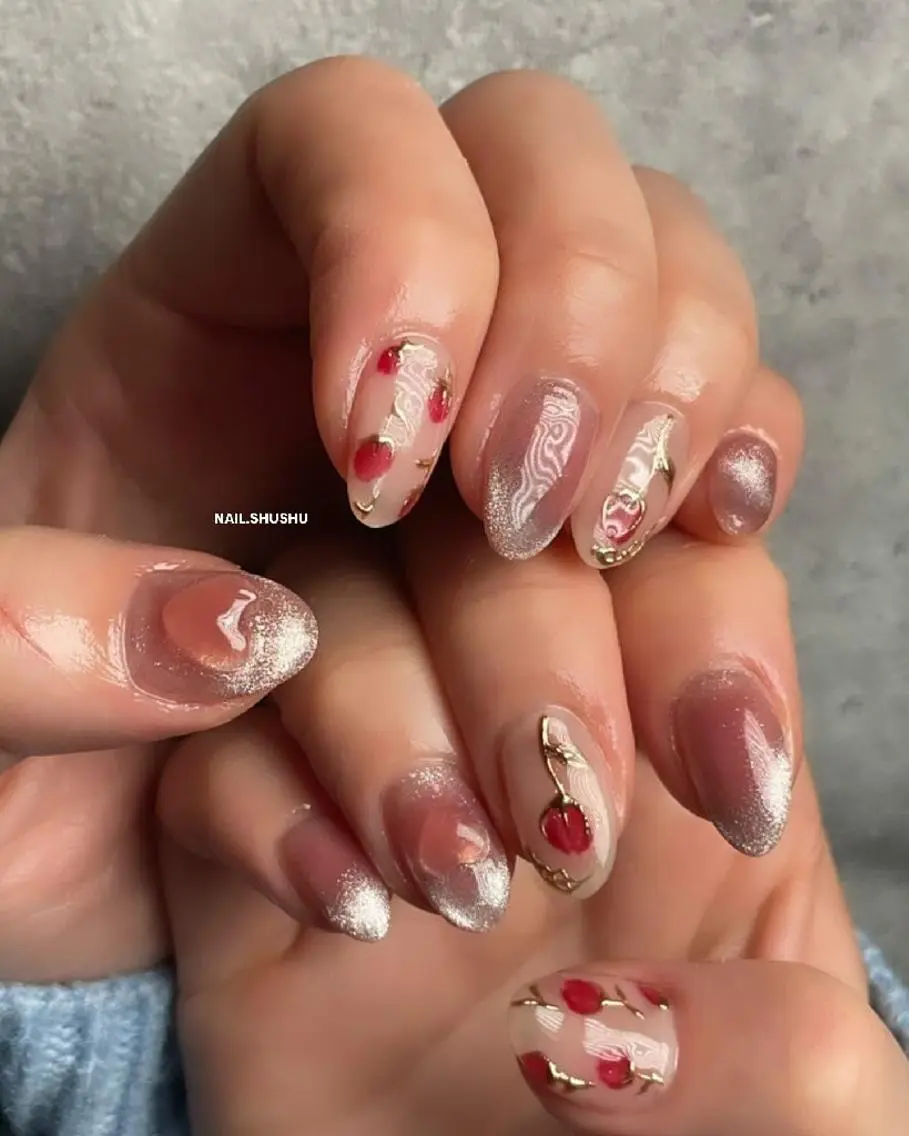 ネイル 持ち込み ニュアンスネイル オフィスネイル ワンカラーネイル シンプルネイル 3dパーツ/流行り 👧shushu❤️のネイルデザイン