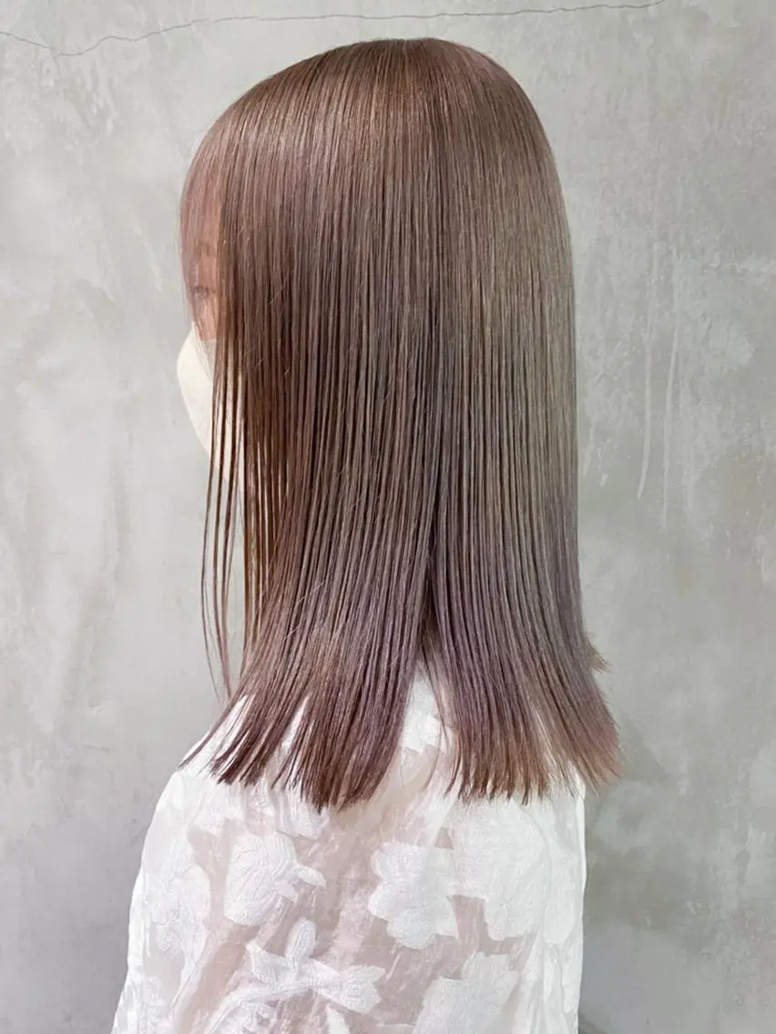 ミディアム カラー パーマ ヘアアレンジ ベージュカラー ITbyALBUM 浦和店のヘアスタイル