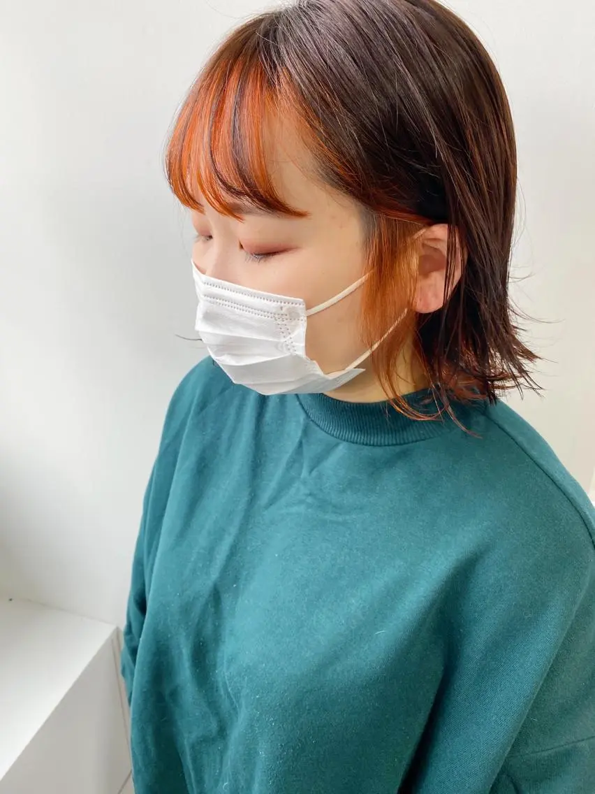 ショート カラー ミストバング  フェイスフレーミング ヘアカラー 新井 広之のヘアスタイル