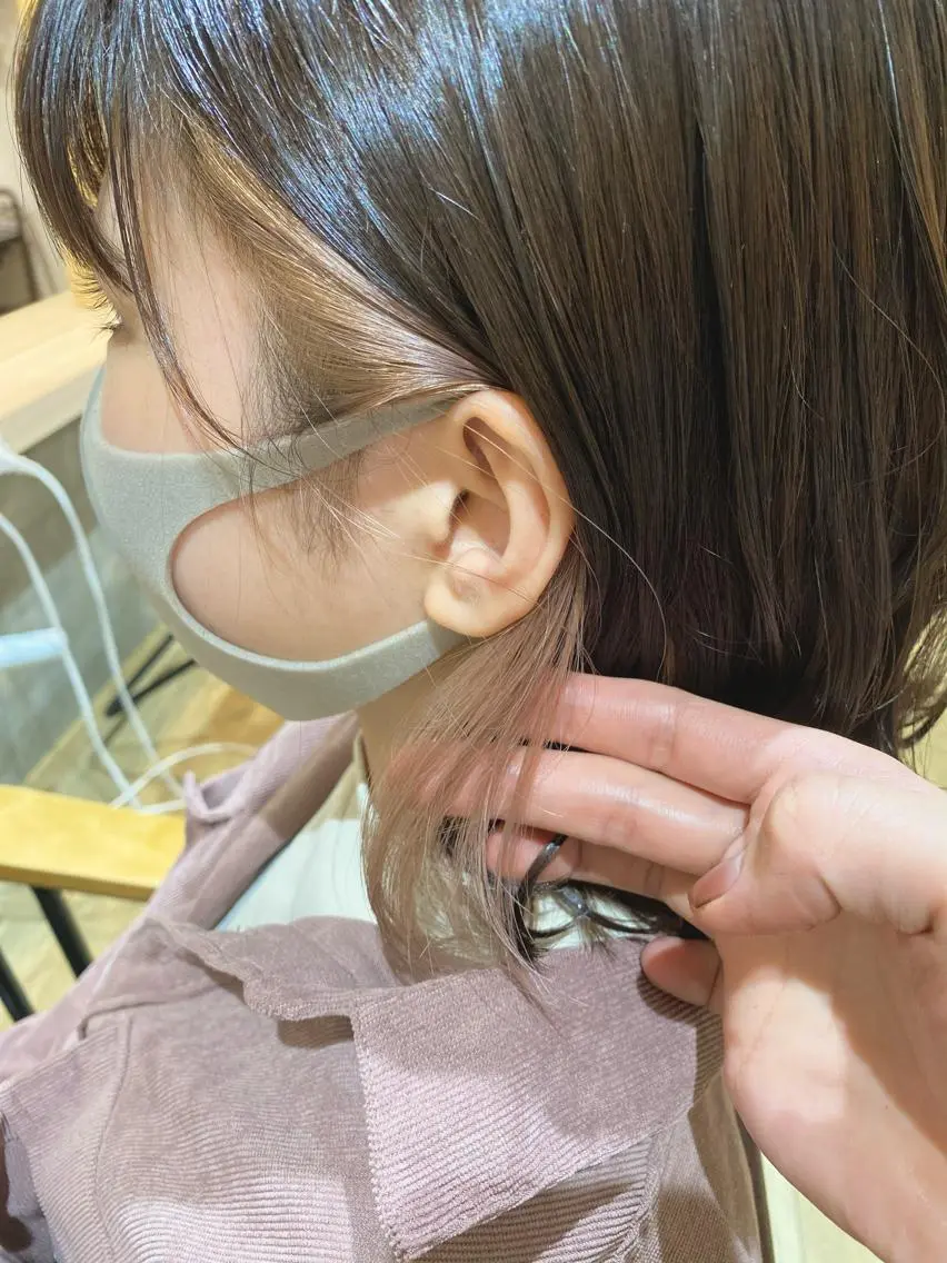 ショート カラー ベージュカラー ブリーチ ヘアカラー トリートメント マンツーマン/透明感 foi hairのヘアスタイル