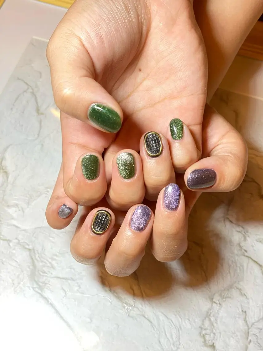 ネイル ジェルネイル マグネットネイル M nail はやまうららのネイルデザイン