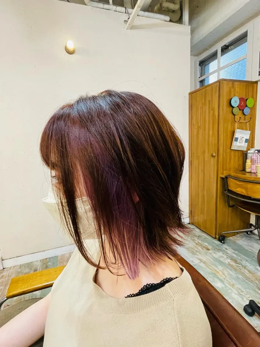 ミディアム カラー ヘアアレンジ アッシュ インナーカラー ピンクカラー ピンクアッシュ カット トリートメント メンズ大歓迎‼︎ ✨seigo✨のヘアスタイル