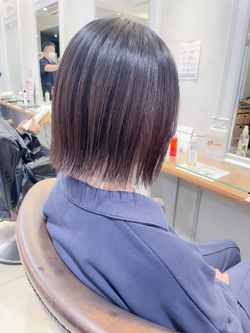 ミディアム カラー 切りっぱなしボブ ボブ 外ハネヘア カット トリートメント ヘッドスパ ✨カラー支持No.1 🧸ワキ カナコ🧸のヘアスタイル