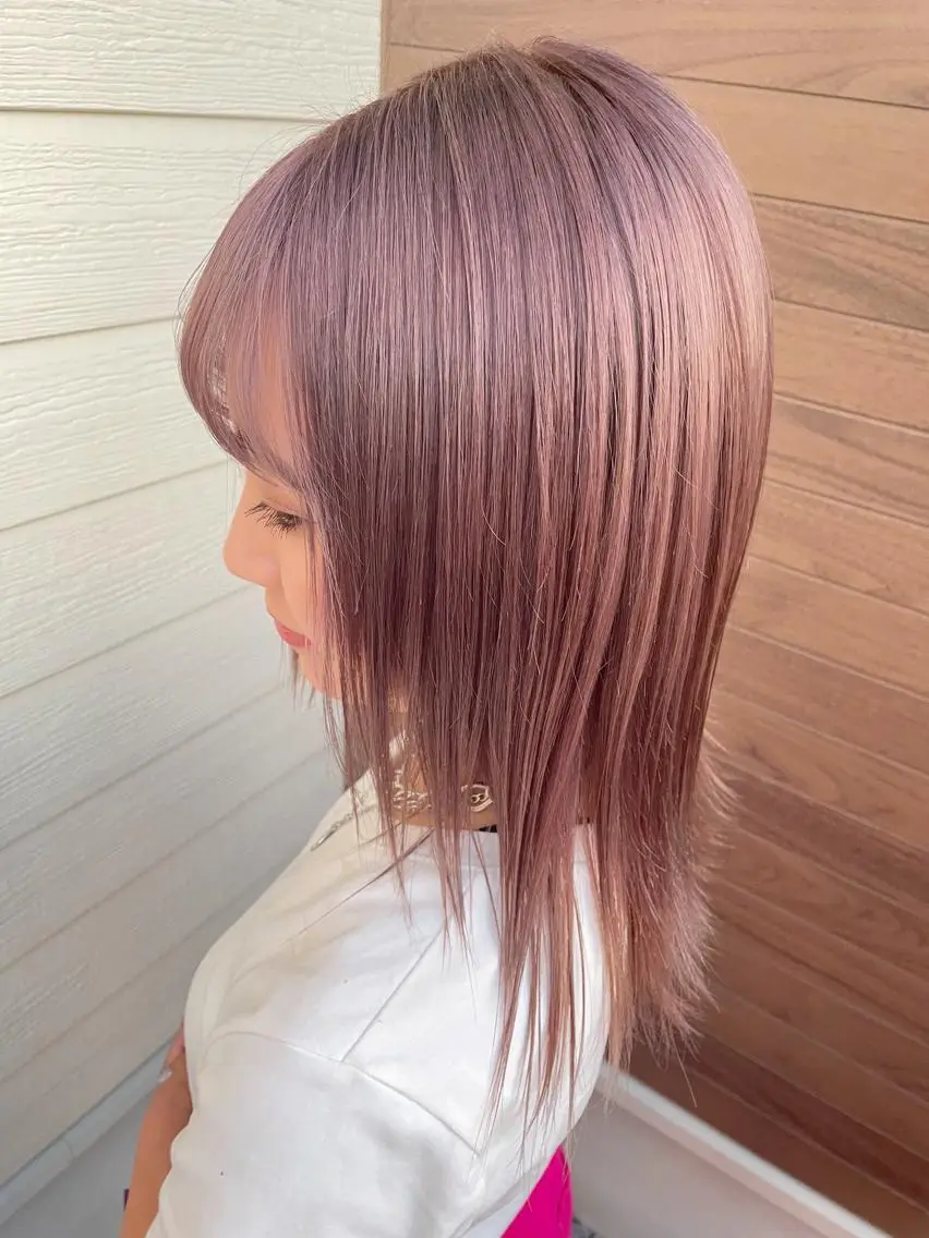 カラー ブリーチ ピンクカラー Matsubara asuka  ☪︎のヘアスタイル