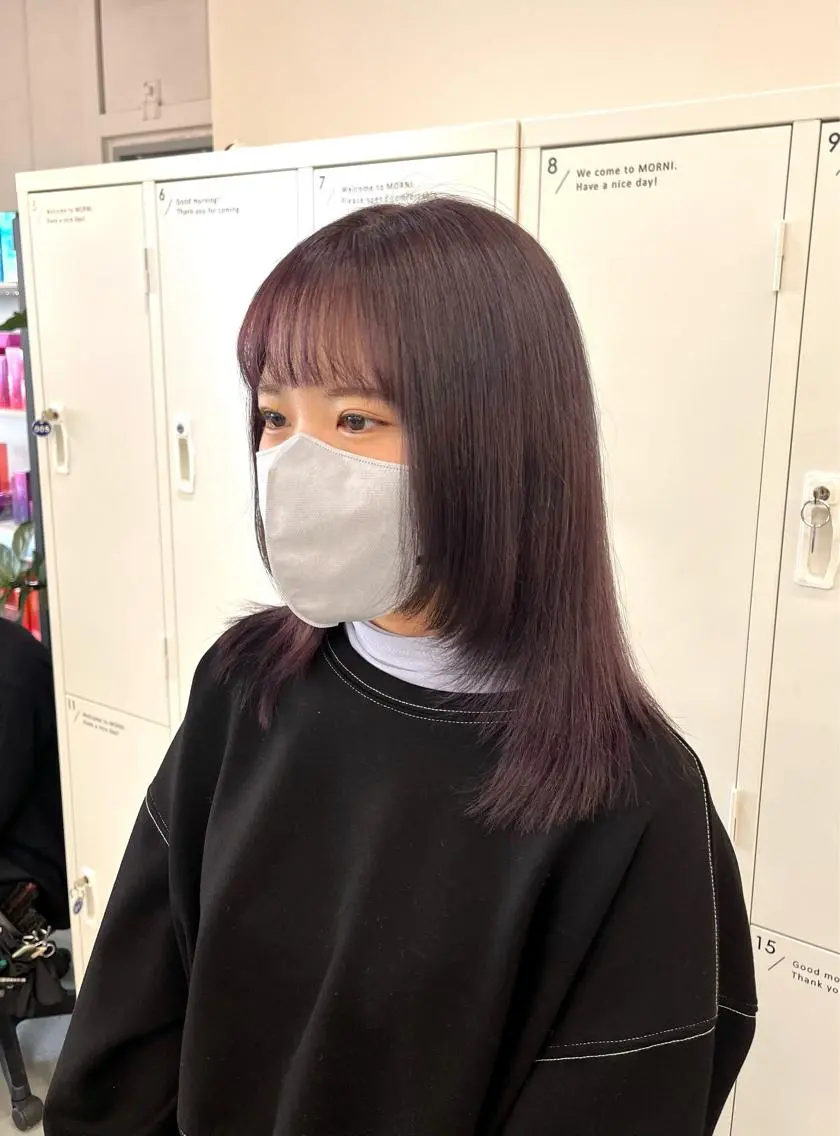 セミロング カラー ラベンダーカラー ラベンダーグレー 神原 茉依🩰🪩のヘアスタイル