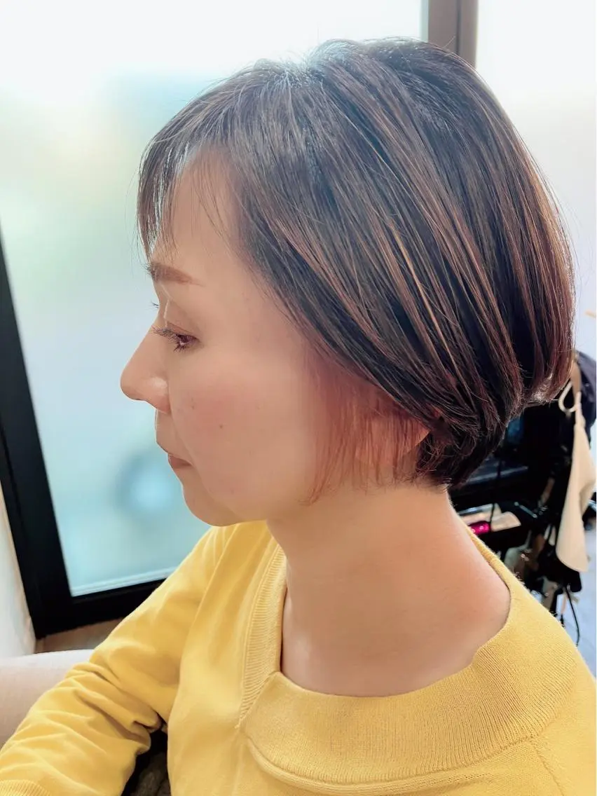 ショート カラー ブリーチ イヤリングカラー ピンクカラー Hair&Make Nahoのマツエク・マツパデザイン