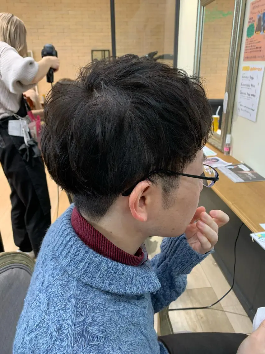 ショート パーマ メンズ マッシュ メンズパーマ ショートヘア 艶髪レイヤー上田 紗也🇰🇷💗のヘアスタイル