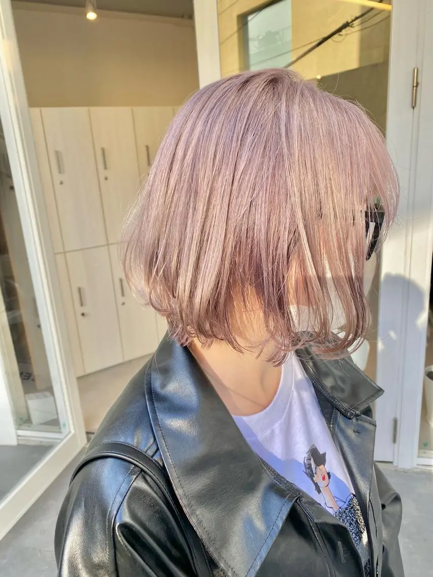 ショート カラー ラベンダーカラー カット ヘアカラー トリートメント ハイトーン×似合わせ 🌱中川慎之介のヘアスタイル