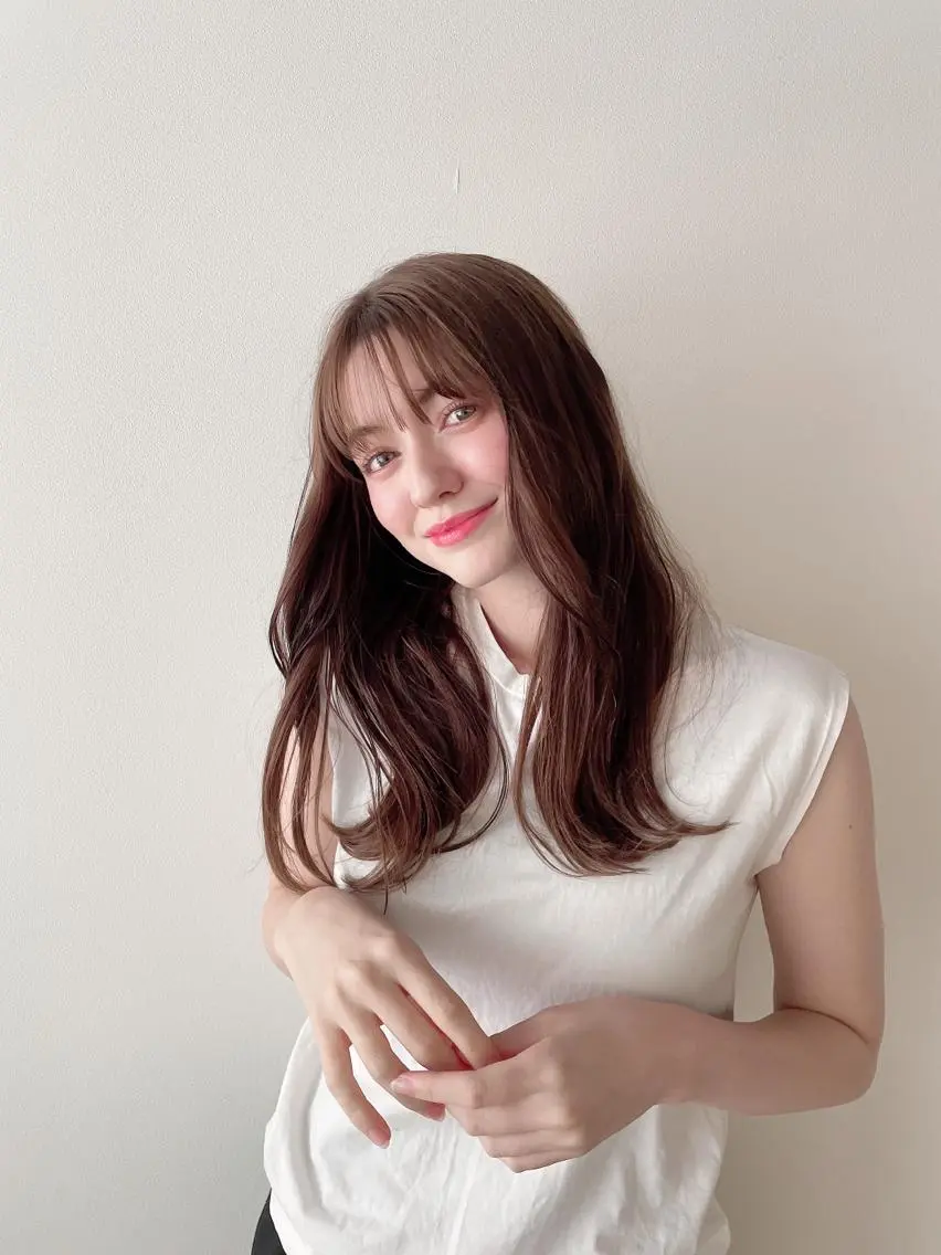 ロング カラー カット ヘアカラー なりたいが叶う ながしまじゅんきのヘアスタイル
