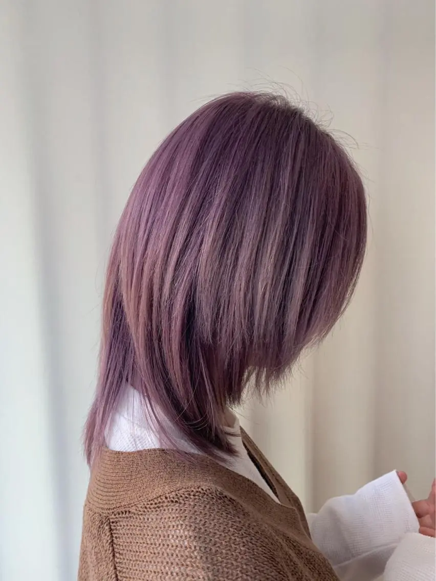 セミロング カラー ブリーチ ケアブリーチ 新宿御苑前/ボブ 髪質改善Ryuseiのヘアスタイル