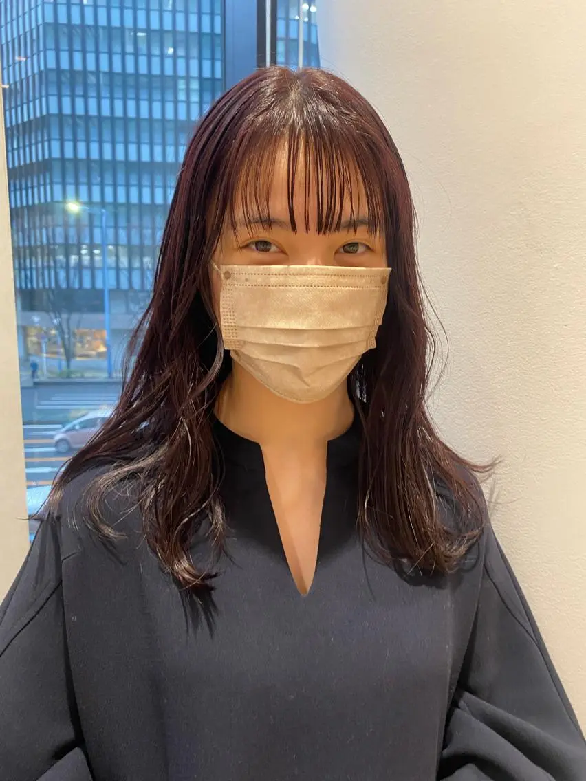 カラー ブラウンカラー ピンクカラー 増井 彩乃のヘアスタイル