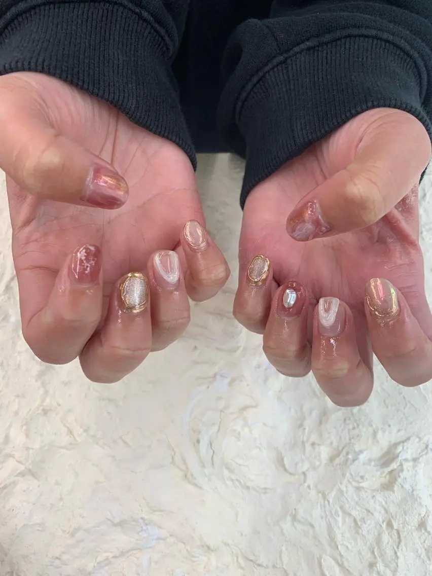 ネイル ニュアンスネイル ピンク マキノ ユイのネイルデザイン