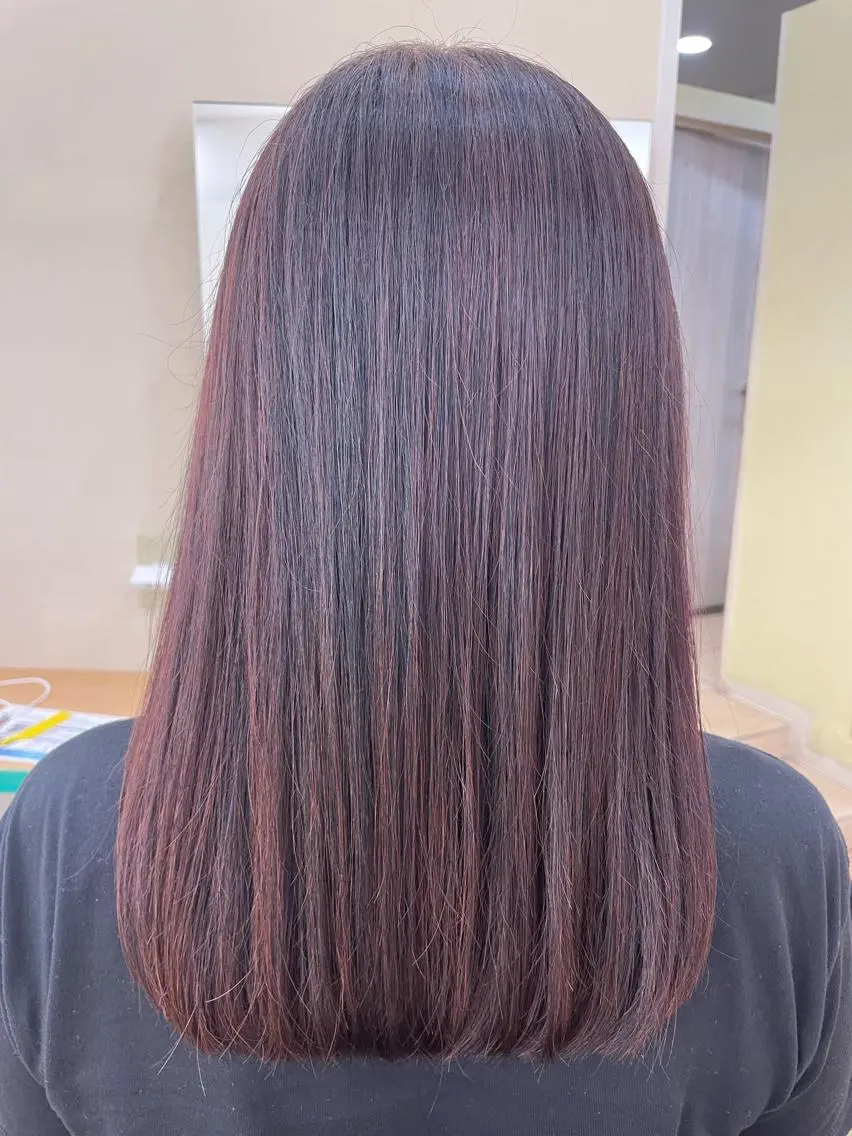 ロング ヘアカラー トリートメント 福原 亜祐美のヘアスタイル