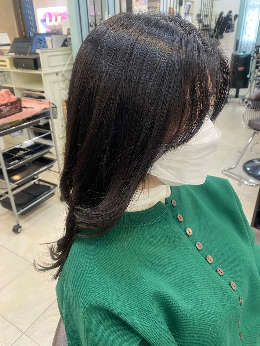 セミロング カラー パーマ ヘアアレンジ 韓国風ヘア kame|レイヤー / 似合わせ顔周りのヘアスタイル