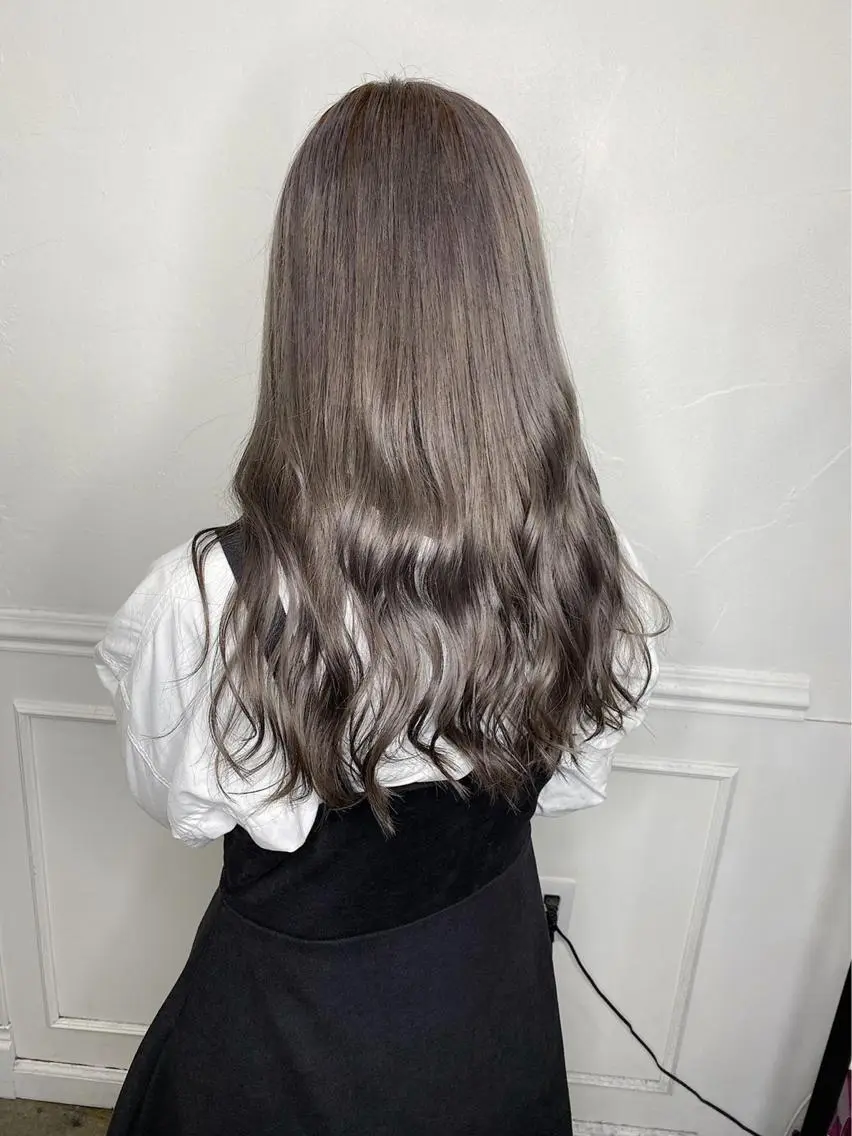 ロング アッシュ アッシュグレー パープルカラー 外国人風カラー 韓国風ヘア ヘアカラー トリートメント ヘアセット メンズ特化モテヘア 🌙Nanakaのヘアスタイル