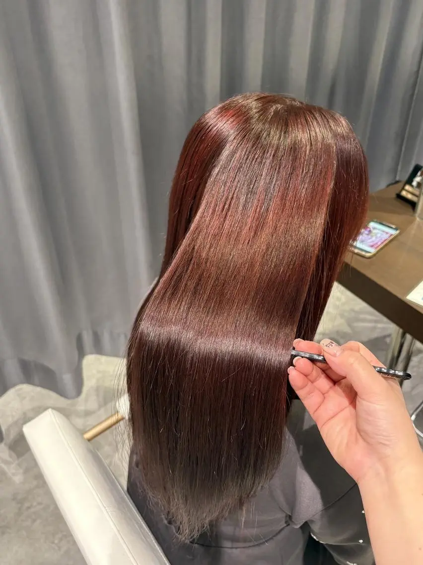 ロング 縮毛矯正 ヘアカラー 縮毛矯正特化🩰 竹口はるかのヘアスタイル