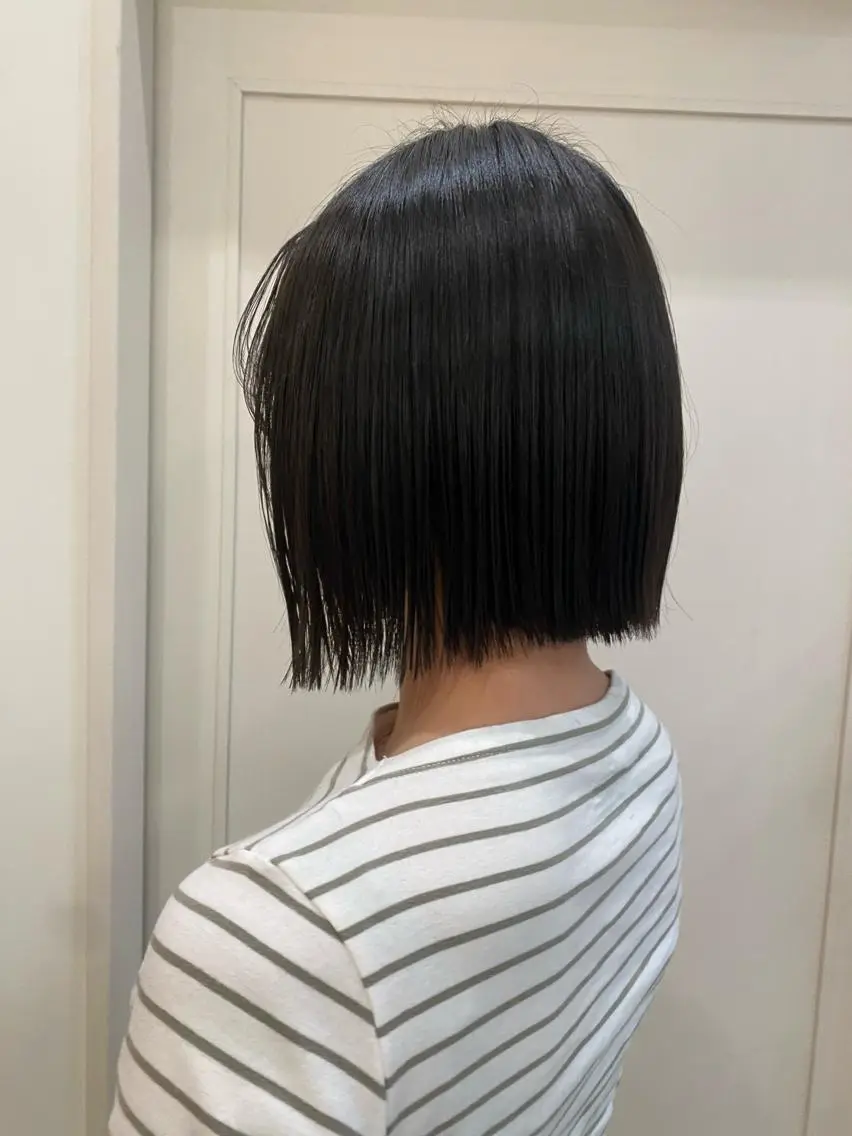 ショート ワンレンボブ ショートボブ ボブ 髪質改善 ショートヘア 🌿レイヤー/ブリー チ/🌿JINのヘアスタイル