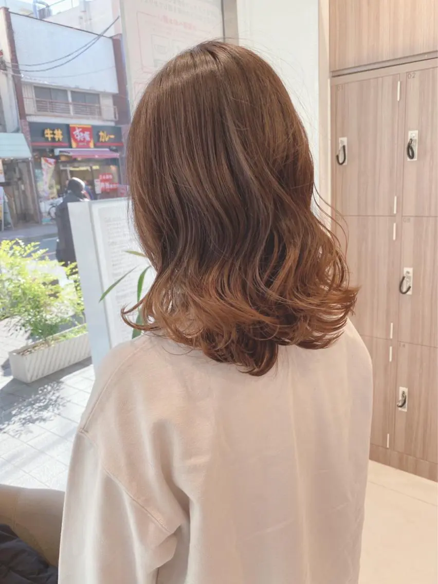ミディアム カラー ブラウンカラー マロンブラウン レイヤーカット 寺内 紳悟のヘアスタイル