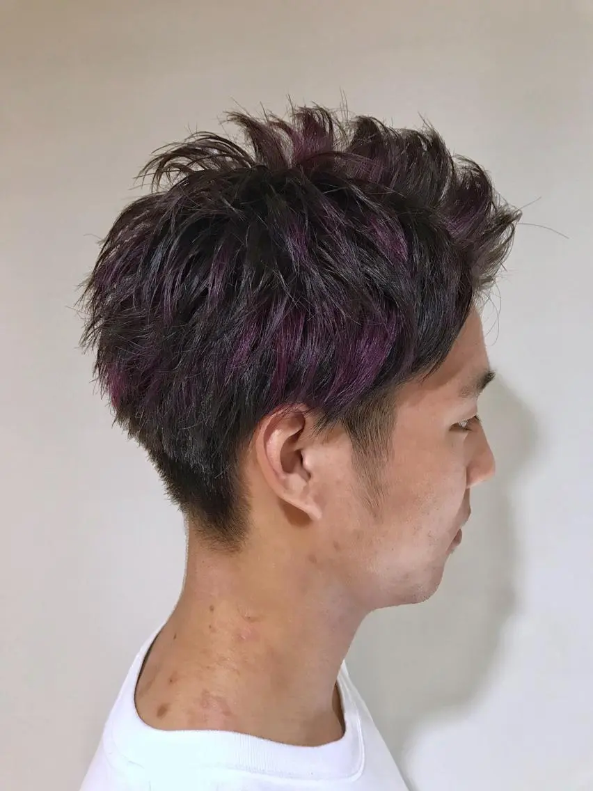 ショート カラー メンズ インナーカラー/ ストレート/奥野洸也のヘアスタイル