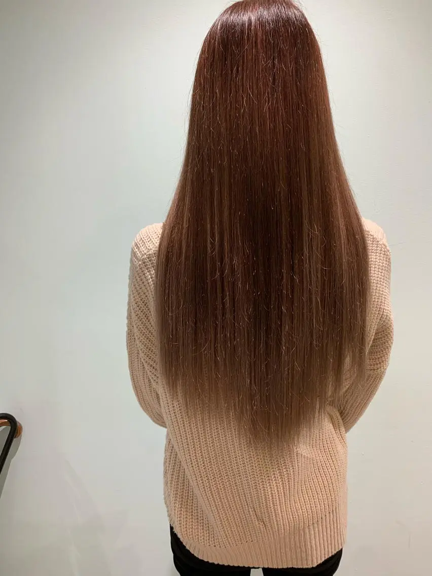 ミディアム カラー ベージュカラー グラデーションカラー ピンクカラー ピンクベージュ エクステ stylist Yukieのヘアスタイル