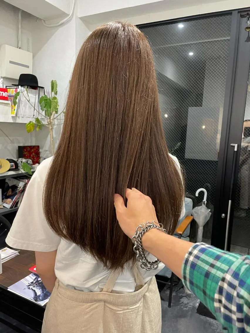 ロング 🖤JIN🖤久留米 ハイトーン 髪質改善のヘアスタイル