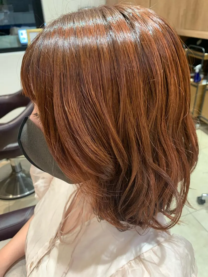 ミディアム オレンジブラウン 庄司 沙羅のヘアスタイル