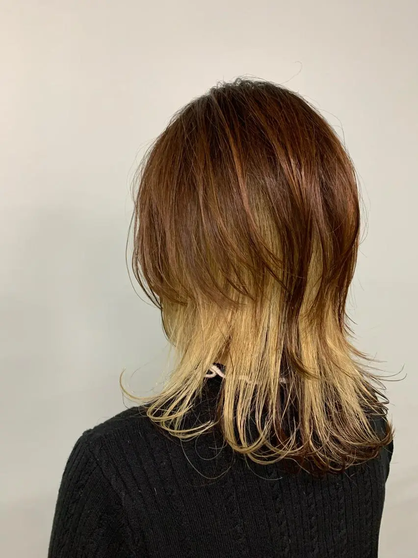 セミロング ウルフカット 笠原 敦司のヘアスタイル